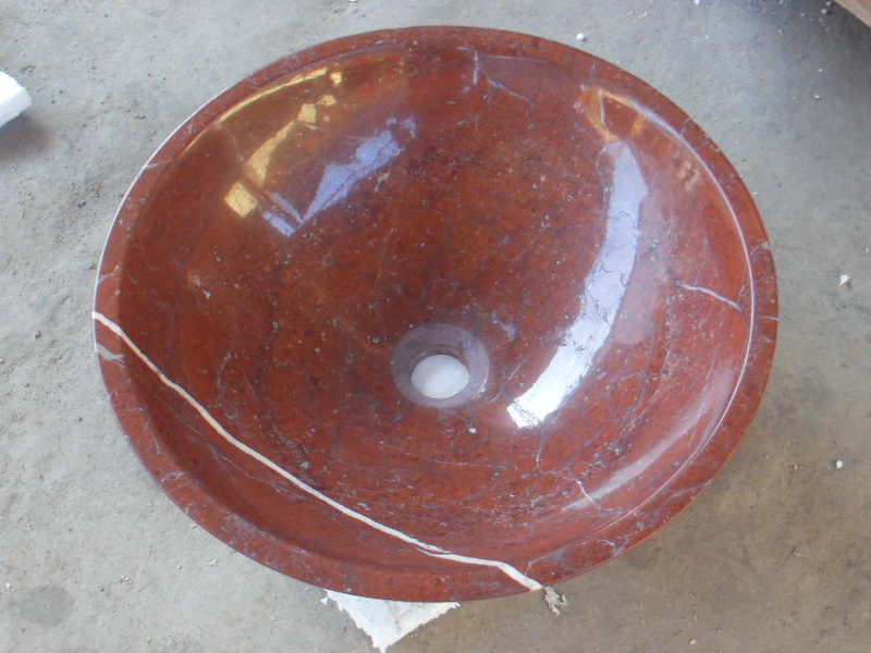 Dark Red Marble Bathroom Sink